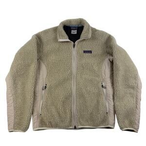Vintage Patagonia Synchilla Cream Fleece Zip Up Camping Hiking Size Small